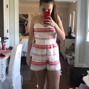 Pink and White J.O.A Romper